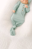 Newborn Baby Gown and Hat Set green, newborn outfit with hat, newborn sleeper, gender neutral baby clothes