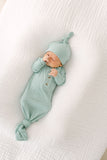 Knotted Baby Gown & Hat Set - Mint (Newborn-3 months)