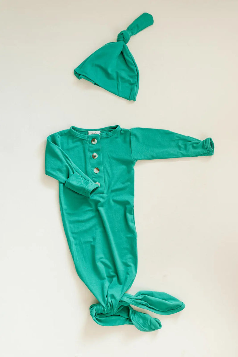 Holiday Green Baby Gown Set