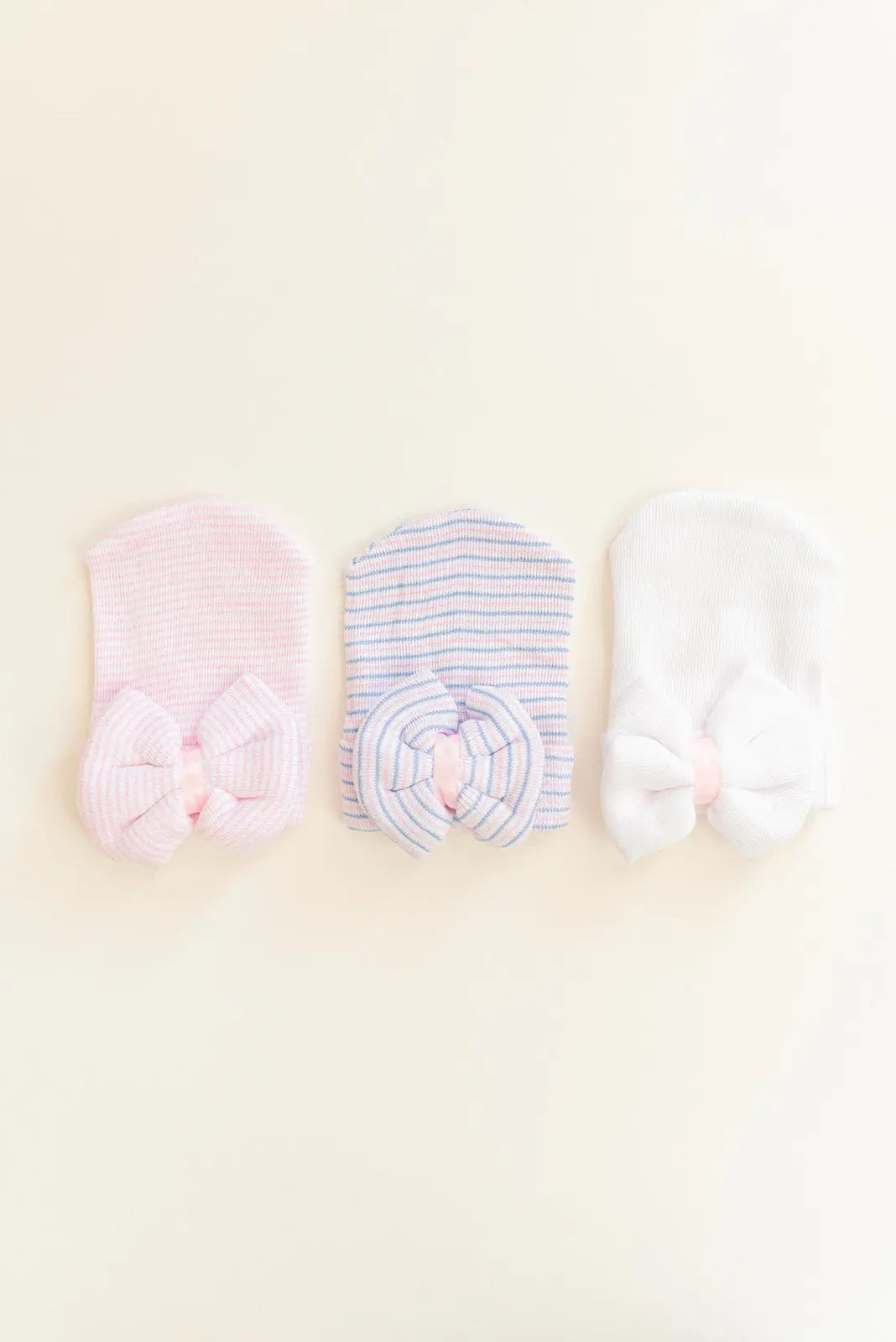 Newborn Baby Girl Hat with Bow - Stroller Society