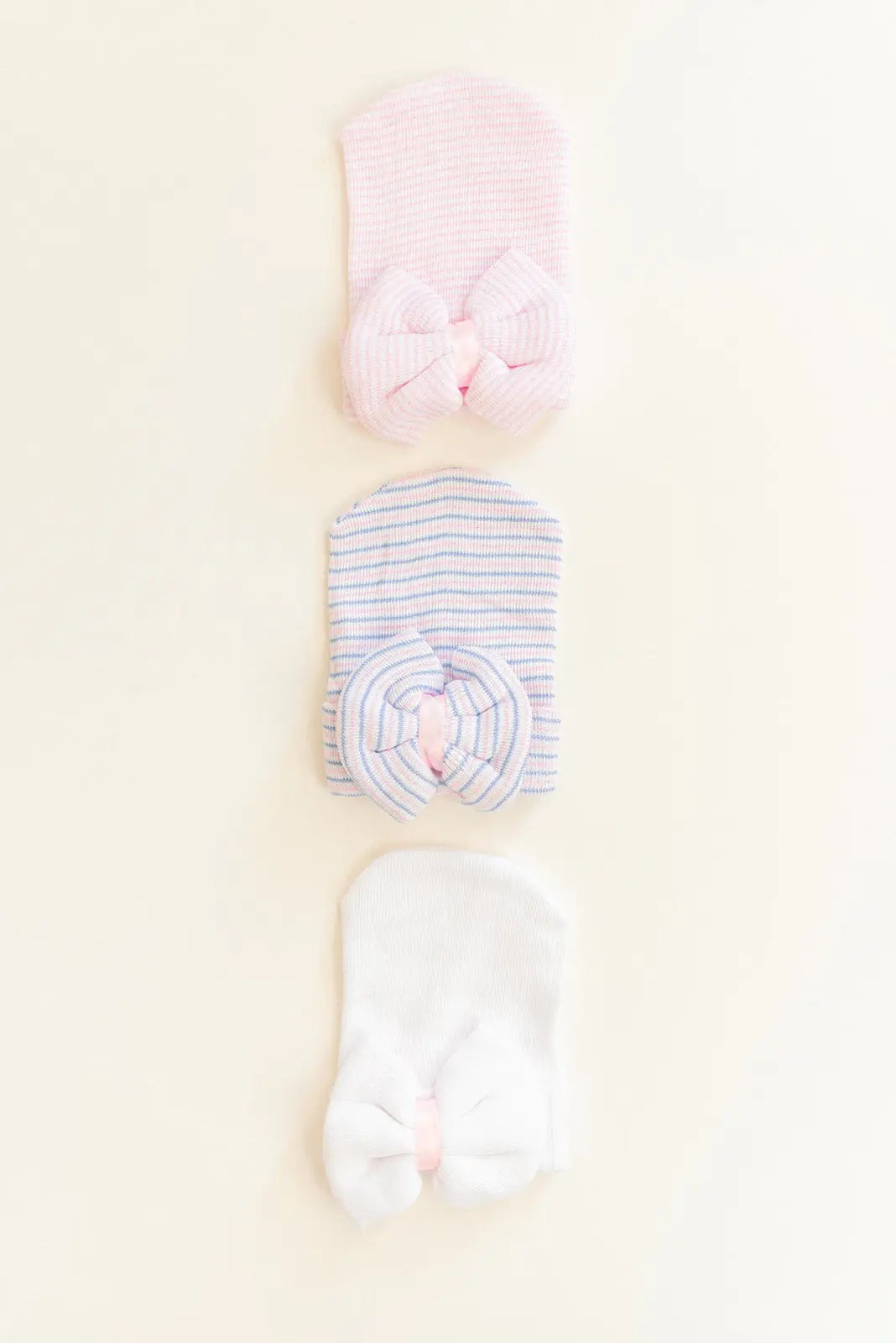 Newborn Baby Girl Hat with Bow - Stroller Society