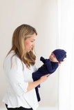 newborn gown with hat for boys, newborn knotted gown