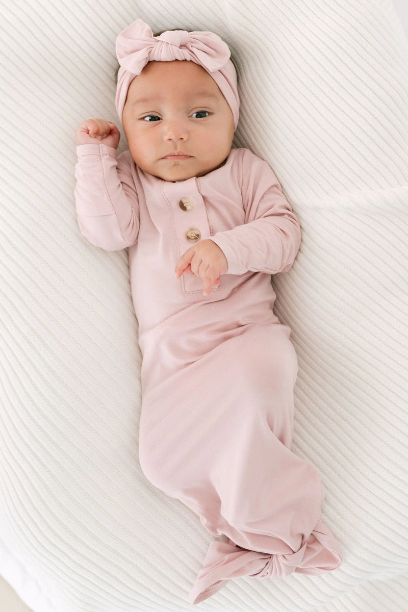 Newborn Gowns For Girls Dusty Pink