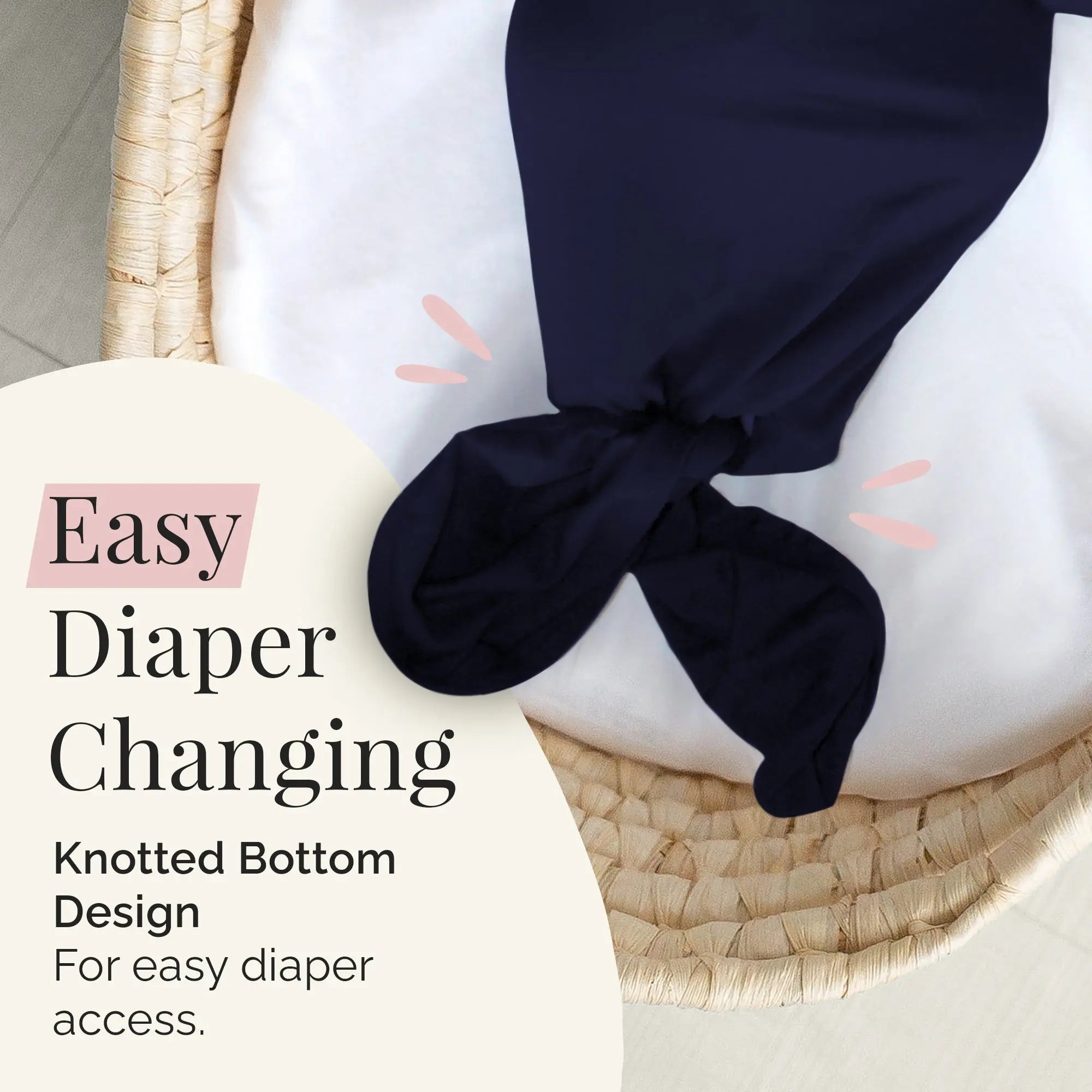 Easy diaper changes for newborn baby boys newborn sleeper gown newborn gown for baby boy knotted baby gown, new baby gift