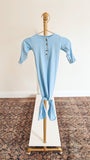 newborn baby gown for boy baby blue