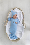 baby blue newborn baby gown with hat