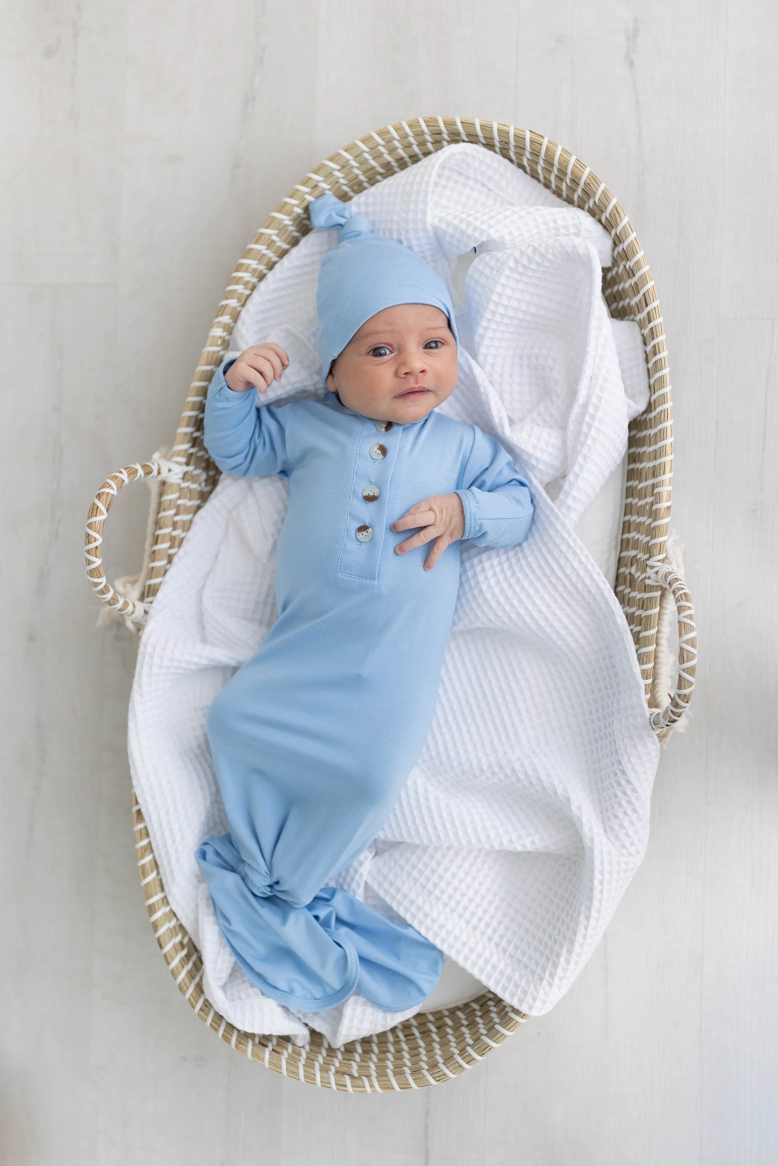 Baby Blue Knotted Newborn Gown