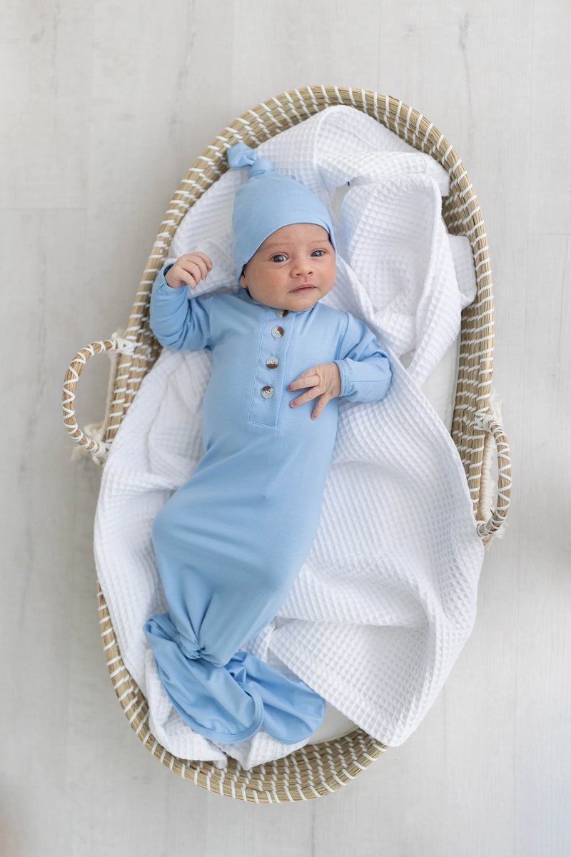 Baby Blue Knotted Newborn Gown