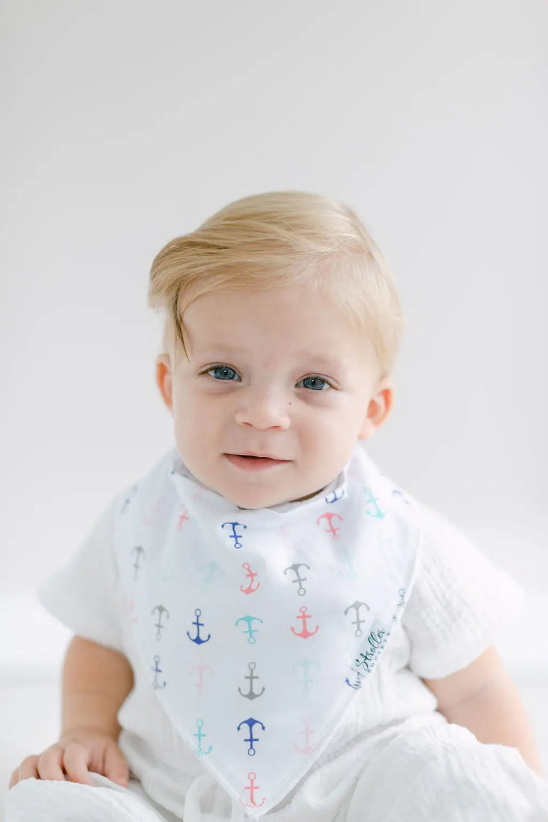 Bandana Bibs - Shore Set - Anchors, Flowers, Flamingos and Boats - Stroller Society