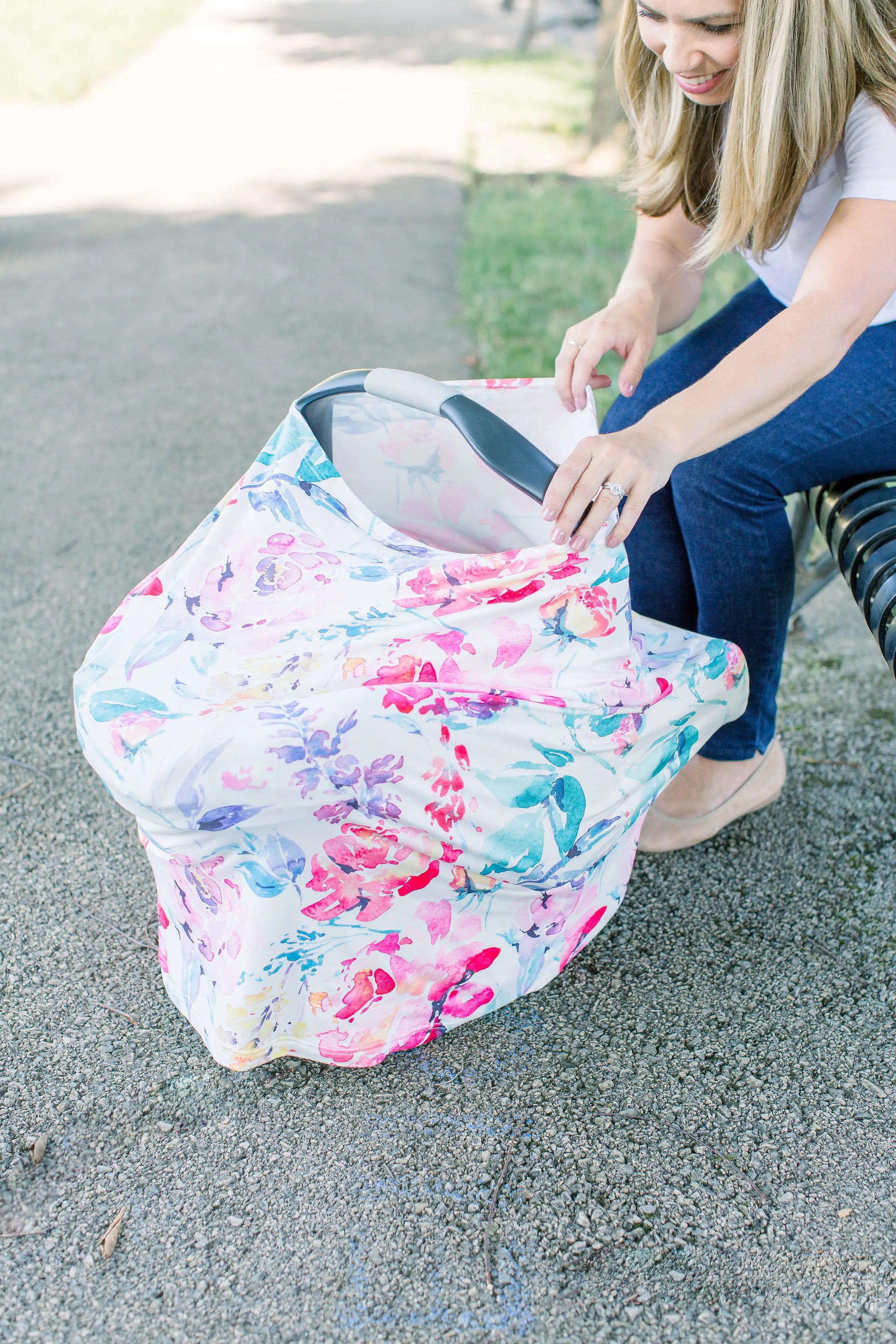 Car Seat Canopy and Breastfeeding Cover - Flora - Stroller Society