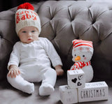 Santa Baby Hand Knit Beanie Hat Baby & Kids - Christmas Hat for kids Huggalugs