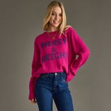 Magenta Merry & Bright Sweater - Christmas Sweater for Moms