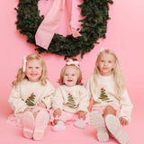 Coquette Christmas Tree Knit Sweater - Kids Clothing Holiday