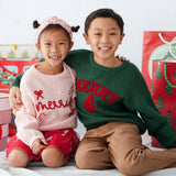 Coquette Merry Christmas Knit Sweater - Kids Clothing