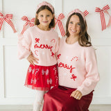 Coquette Merry Christmas Knit Sweater - Kids Clothing
