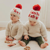 Santa Baby Hand Knit Beanie Hat Baby & Kids - Christmas Hat for kids Huggalugs