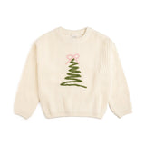 Coquette Christmas Tree Knit Sweater - Kids Clothing Holiday