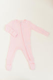 Bamboo Baby Clothes - Convertible Jumpsuit 0-3 Months - Baby Pink - Stroller Society  