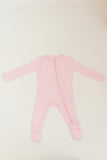 Bamboo Baby Clothes - Convertible Jumpsuit 0-3 Months - Baby Pink - Stroller Society  