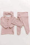 Dusty Rose Baby Outfit - Newborn Girl Clothes Set