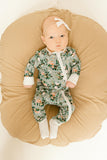 Bamboo Baby Convertible Jumpsuit 0-3 Months - Botanical