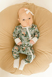 Bamboo Baby Convertible Jumpsuit 0-3 Months - Botanical