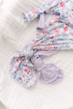 Stroller Society Knotted Baby Gown and Hat Set with Headband - Bloom (Newborn-3 months)