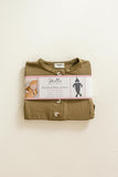 Knotted Baby Gown and Hat Set - Army Green (Newborn-3 months)