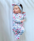Top and Bottom Outfit Hat and Headband Set (Newborn - 24 months) Bloom