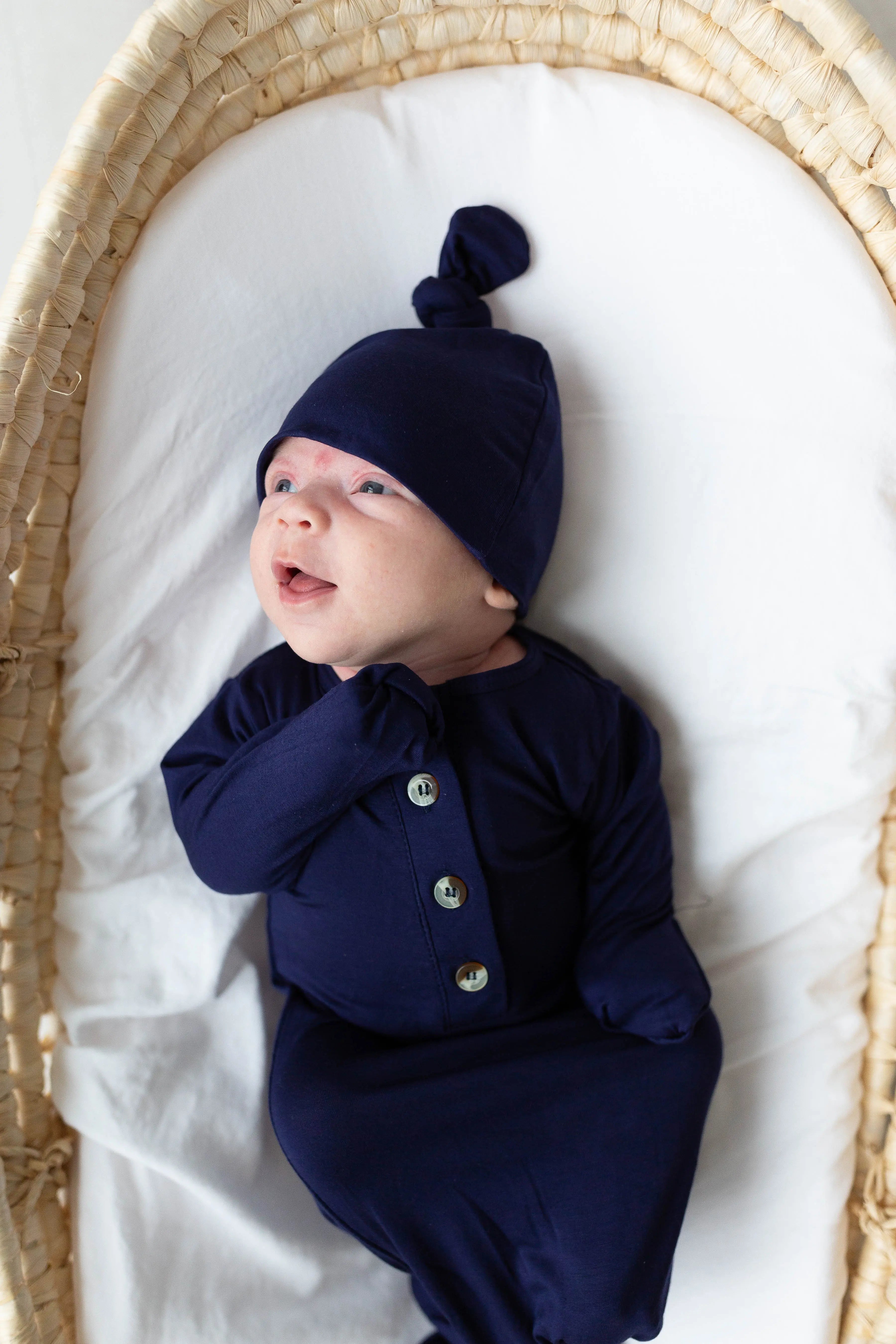 Navy Baby Gown Knotted and Soft