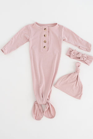 Newborn Baby Gown with Baby Bow