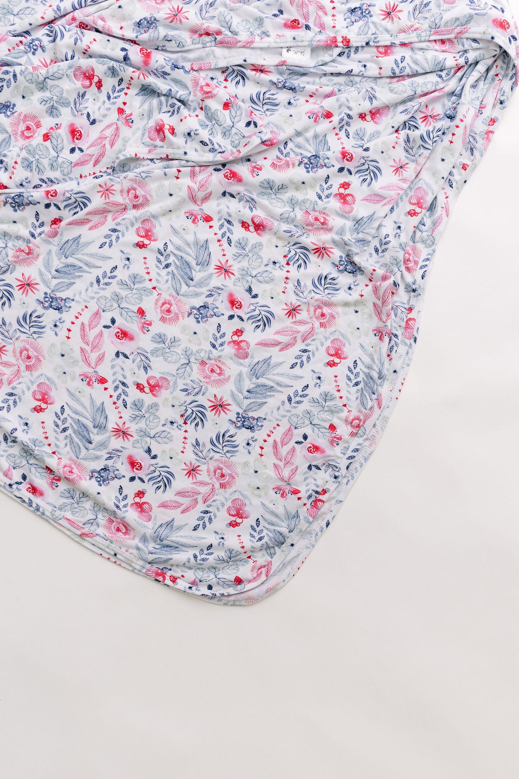 Floral-patterned fabric on a white background