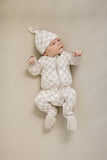 Taupe Checkered Bamboo Zipper