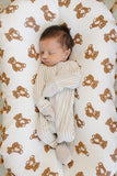 Taupe Stripe Ribbed Bamboo Zipper