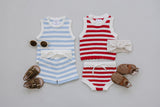 Blue Stripe Short Tank Set