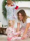 SoftSnooze™ Baby Girls Bamboo Viscose Pink Dear Santa Convertible Ruffle One Piece Footie Pajama RuffleButts + RuggedButts