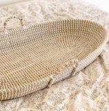 Baby Changing Basket with Foam Diaper Pad and Sheet, Handmade Seagrass Changing Basket, Newborn Wicker Changing Basket, Moses basket