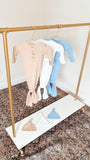 Knotted Baby Gown & Hat Set - Baby Blue (Newborn-3 months)