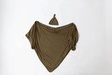 Swaddle Blanket and Hat Set - Army Green