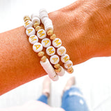 White Mama Heishi Bracelet by Savvy Bling