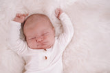 Knotted Baby Gown & Hat Set - White (Newborn-3 months)