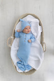 baby blue newborn baby gown with hat, stroller society baby gown, newborn boy clothes