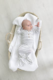 Knotted Baby Gown Set - Black Stripes (Newborn-3 months)