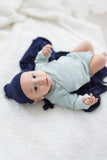 Swaddle Blanket and Hat Set - Navy Blue - Stroller Society  