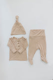 Top and Bottom Outfit Set (Newborn-12 months sizes) Sand