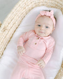 Top and Bottom Outfit, Hat and Headband Set (Newborn - 12 months) - Pink