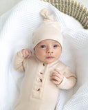 Knotted Baby Gown Set - Sand (Newborn-3 months)