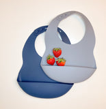 Silicone Bibs - Gray and Blue