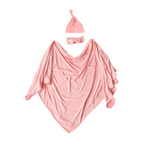 Swaddle Blanket, Hat and Headband Set - Pink - Stroller Society  