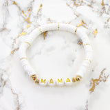 White Mama Heishi Bracelet by Savvy Bling